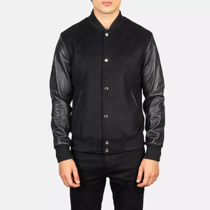 Blouson universitaire OEM pour homme de haute qualité, broderie chenille, personnalisé, style baseball, grandes tailles, manches en cuir, pour l'hiver - Product Image 4