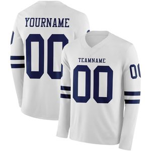 Camiseta de Fútbol Personalizada de Manga Larga con Logotipo Frontal, Cuello en V, Corte Atlético, Tela Transpirable de Alta Calidad, Nombre y Color del Equipo Personalizables - Product Image 2