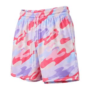 Shorts en mesh camouflage rose de haute qualité pour hommes, séchage rapide, coupe ample, respirant, 100% polyester, taille avec cordon de serrage. - Product Image 2