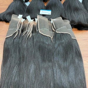 Listo para enviar: Frontal de encaje HD, cabello virgen liso natural negro vietnamita, invisible, de primera calidad. No está listo para enviar. - Product Image 2