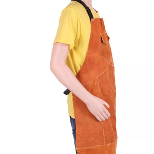 Premium Quality Heavy-Duty Abrasion-Resistant Construction Welding <b>Apron</b> Cowhide Split <b>Leather</b> Cotton Sleeveless Workwear - Product Image 5