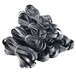 Durable 3mm Black Shine Flat <b>Leather</b> Cord for Handmade <b>Bracelet</b> Necklace Making - Product Image 4