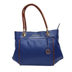 Bolsos de Mano de Lujo Tradicionales de Color Azul para Mujer, Bolsos de Compras de Cuero Genuino Ligeros e Impermeables con Cierre y Gran Capacidad - Product Image 1