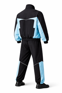 Premium Black Zipper Nylon Windbreaker <b>Set</b> Custom Wholesale Factory Supplier USA Casual Autumn Streetwear Jacket Pants Outfit - Product Image 4