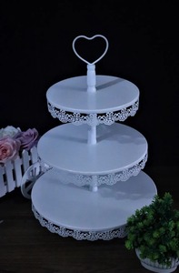 Elegante y Hermoso Soporte para Pastel de Dos Niveles Plateado, Bandeja Redonda de Acero Inoxidable para Postres, para Bodas y Decoración del Hogar - Product Image 5