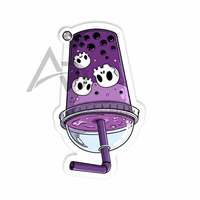 Support pour extensions de cils en acrylique personnalisé, motif Thé glacé aux myrtilles et Boisson effrayante, avec logo personnalisé, pour instruments de beauté