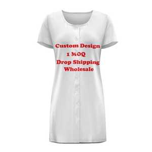 Último Diseño Personalizado MaileLei Culture, Camisón de Moda para Mujer, Manga Corta, Cuello Redondo, Botones, Impresión Bajo Demanda - Product Image 3