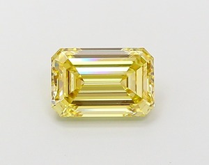 Diamant de laboratoire CVD de luxe 1,14 ct, jaune intense fantaisie, taille émeraude, VS1, EX Poli, vente en gros, diamant non monté, fabricant en stock - Product Image 1