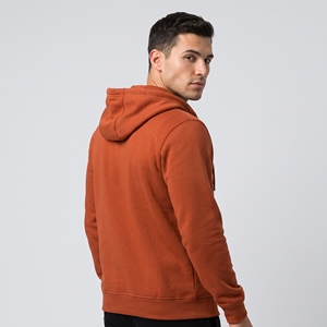 Dumela Men's <b>Orange</b> Hooded Zip-Up Sweatshirt Solid Color Casual <b>Fleece</b> Cotton Breathable Regular Fit Autumn Wear - Product Image 6