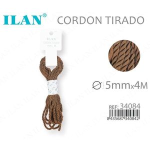 Cordón Trenzado Ilan Cordon Tirado de 5mm x 4M, Color Marrón Oscuro, para Manualidades y Costura - Product Image 1