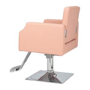 Sillón de Barbero de Cuero PVC y Aleación de Aluminio con Capacidad de 150 kg, Bomba de Aceite de Alta Presión, Chasis Cuadrado y Pedal Tipo Remache Rosa - Product Image 2