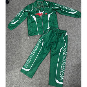 Venta al por mayor de chándales de poliéster unisex personalizados tiras reflectantes cremallera cuello sudor Jogger conjuntos 2 1 diseño transpirable - Product Image 5