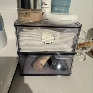 Cajones de Almacenamiento Apilables de Plástico Transparente, 2 Cajones de 6"x6"x6", Organizador de Artículos de Aseo, Carrito Apilable - Product Image 5