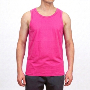 <b>Men</b> Gym <b>Singlets</b> Solid Smart Casual Polyester Cotton O Neck 240g Fitness Bodybuilding Breathable Quick Dry Knitted Customizable - Product Image 4