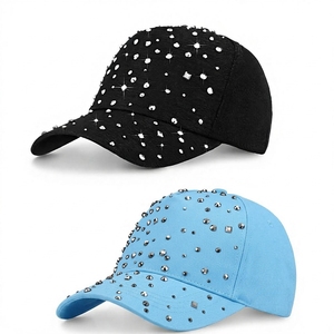 Gorra de Béisbol con Bordado 3D de Cristales de Imitación para Mujer, 6 Paneles, Lona de Algodón Lavada, Estilo Casual Urbano, Deportivo, para Fiesta - Product Image 5