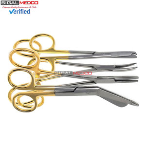 Tijeras y Pinzas Quirúrgicas Manuales de Acero Inoxidable de 5.5 y 4.5 Pulgadas, Rectas y Curvas, para Cirugía General - Product Image 2