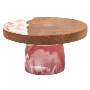 ฐานวางเค้กไม้เรซิ่นทรงกลม ทำมือ สำหรับเสิร์ฟขนมหวาน ตกแต่งโต๊ะ - Product Image 5