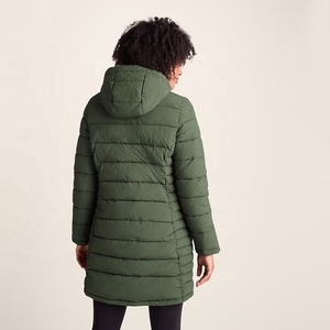 Chaqueta Acolchada Verde Oliva para Mujer, Abrigo Largo con Capucha para Uso Casual al Aire Libre, Chaqueta Larga de Plumón para Mujer - Product Image 6