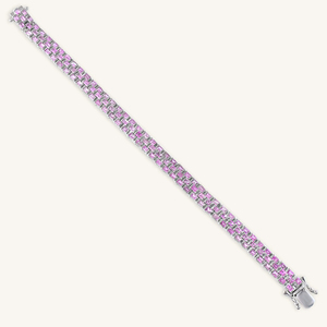 Pulsera de Zafiro Rosa en Plata de Ley 92.5 KLSB-20662 - Product Image 4