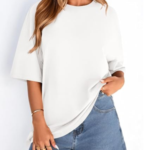 Camiseta Oversize para Mujer, Blusa Casual Holgada para Salir, Camisa de Manga Corta con Hombros Caídos para Uso Diario y Estilo Urbano - Product Image 2