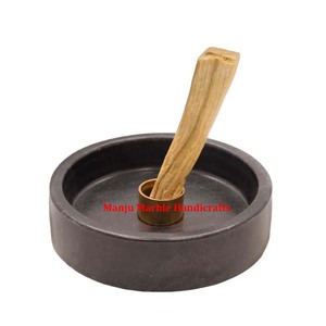Quemador de incienso de tallado de esteatita de diseño reciente especial curvo de piedra y soporte de palo con forma de cuenco para decoración religiosa hindú - Product Image 1