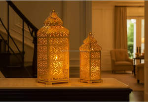 Lanterne en métal indienne pour bougies, exportée dans le monde entier, pour la maison, l'hôtel, le restaurant, décoration pour toutes les occasions, lanterne en gros - Product Image 5