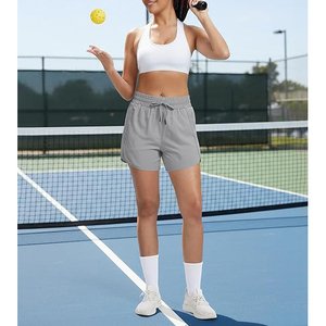 Pantalones Cortos Deportivos Modernos Grises para Hombre, Pantalones Deportivos Transpirables de Secado Rápido con Bolsillo Invisible con Cremallera para Teléfono Celular B2B - Product Image 4