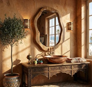 Miroir mural décoratif concave de luxe pour la décoration intérieure de la maison - Product Image 1