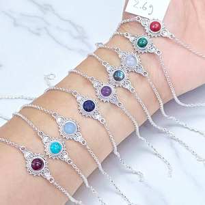 <b>925</b> <b>Sterling</b> <b>Silver</b> <b>Bracelet</b> Bulk Wholesale Gemstone <b>Silver</b> <b>Bracelets</b> And Jewelry - Product Image 2