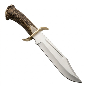 Couteau Bowie en acier carbone fait main – Manche en bois de cerf – Lame de chasse et de survie – Couteau d'extérieur – Couteau personnalisé - Product Image 3