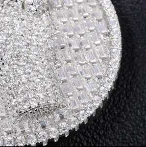 Pendentif en argent sterling 925 avec logo personnalisé, bijoux de fête hip-hop, diamant Moissanite VVS, pendentif poing glacé pour homme - Product Image 3