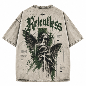 T-shirts unisexes 100 % coton délavé à l'acide, coupe ample, col rond, style streetwear, décontractés d'été, à manches courtes, séchage rapide et respirants - Product Image 2