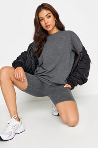 T-shirts pour femmes de qualité supérieure, gris, effet délavé, manches courtes, col rond, séchage rapide, confortables, vêtements décontractés pour femmes - Product Image 4