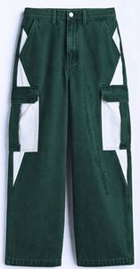 กางเกงยีนส์คาร์โก้ทรงหลวมสำหรับผู้ชาย รุ่น 280350 GSM ผ้าหนา ดีไซน์แผงเดนิมแบบยูทิลิตี้ ขากว้าง สไตล์ฮิปฮอป สตรีทแวร์ - Product Image 3