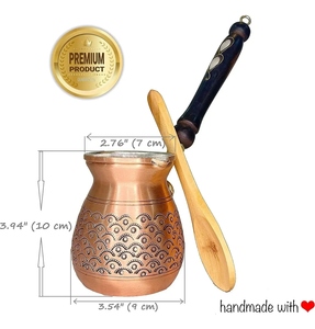 Cafetera Alba Rosas 2021 Grande de Cobre, Diseño Moderno, Capacidad para 5 Personas, 2 mm de Grosor, 10.2 Onzas de Peso, Apta para Estufa - Product Image 2