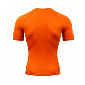 T-shirt de compression extensible pour hommes, séchage rapide, pour la gym, le fitness, la course, l'entraînement sportif, couche de base athlétique, personnalisable OEM, vente en gros - Product Image 3