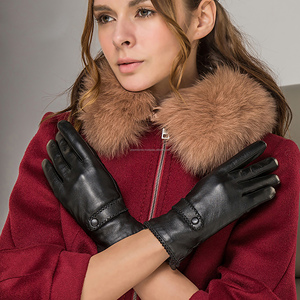 Women Stylish Leather Dressing <b>Gloves</b> Soft <b>Warm</b> Winter <b>Gloves</b> With Premium Polyester Lining And Buckle - Product Image 3