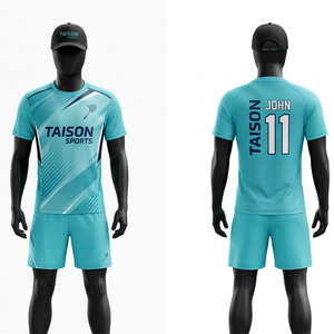 Uniforme de Bádminton para Hombre, 180 GSM, Transpirable, Poliéster Dri-Fit, Paneles Color Verde Azulado y Gris Carbón, Logotipo Personalizado por Transferencia Térmica, Jersey de Entrenamiento - Product Image 5