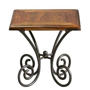 Modern Vintage Square Solid Mango Wood Dining Table Wrought Iron Metal 4-Seater Hotels Villas Kitchen Industrial Dining Room - Product Image 5