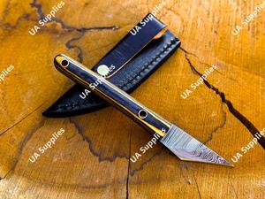 มีดคิริดาชิเหล็กดามัสกัสคุณภาพสูง ใบมีดขนาด 2 นิ้ว ด้ามไม้ ความยาวรวม 15.24 ซม. คมกริบ ใบมีดแบบตายตัว - Product Image 5