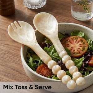 Servidor de ensalada de alta calidad, utensilios de cocina de resina, servidor de ensalada con juego de cuchara y tenedor para ensalada, herramientas para ensalada - Product Image 1
