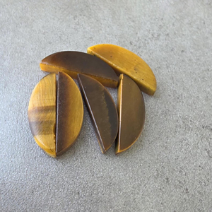 AAA Grade Natural Yellow Tiger Eye Cabochon Half <b>Moon</b> Shape Flat Back Calibrated Gemstone All Sizes Available - Product Image 4