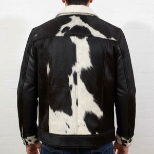 Nouvelle arrivée, vêtements d'extérieur à la mode, veste en cuir de vache pour homme, vêtements d'hiver, veste en cuir de vache à manches longues, coupe classique - Product Image 2