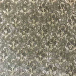 Tissu en coton imprimé à la main – Motif floral minimaliste Buti |   Textile indien gris sauge - Product Image 3