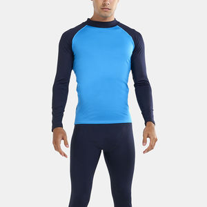 Maillot de bain à manches longues pour homme avec impression de logo personnalisée, protection contre les éruptions cutanées, impression numérique, séchage rapide, pour le surf. - Product Image 5