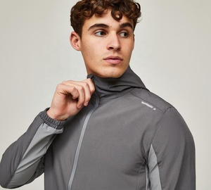 <b>Men's</b> Hooded Windproof Soft Shell <b>Jacket</b> Lightweight Breathable Running Outdoor Jogging OEM Service Outerwear - Product Image 5