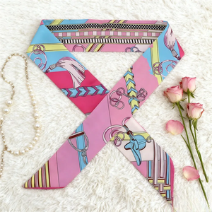 Ruban en soie sergé 90*5cm, style coréen, très tendance, luxueux, pour femmes, idéal pour la décoration, comme écharpe longue ou pour attacher les sacs - Product Image 4