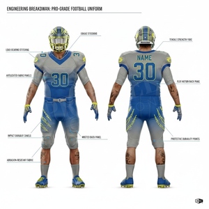Accepted Private Label Custom Digital Printed Team Name & Number Breathable Padded Safety American Football Uniforms For Men's - Product Image 2
