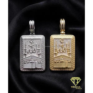 Pendentif de luxe en diamant de laboratoire, en argent sterling 925, inspiré des motifs religieux, bijoux sertis de diamants - Product Image 2