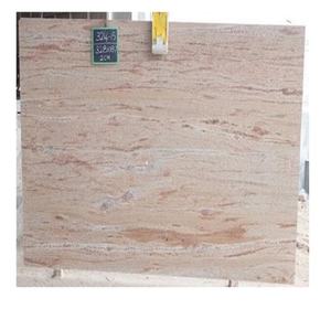 Dalle de pierre en granit de soie naturelle brute, texture beige à veines linéaires, matériau de construction décoratif pour revêtement mural et sol. - Product Image 1